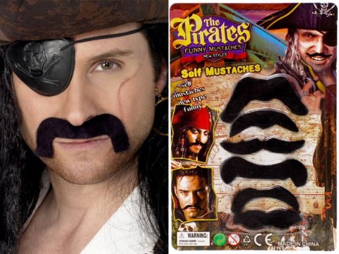Wąsy samoprzylepne dla pirata