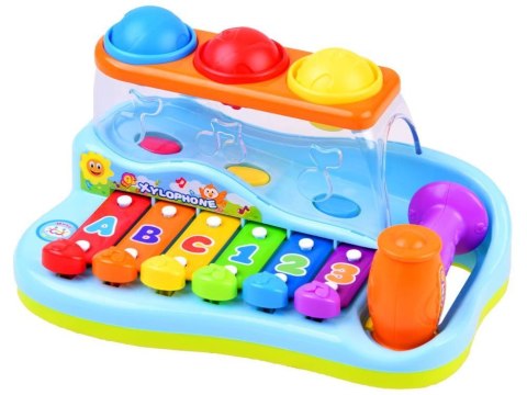 Edukacyjne cymbałki + piłeczki i młotek