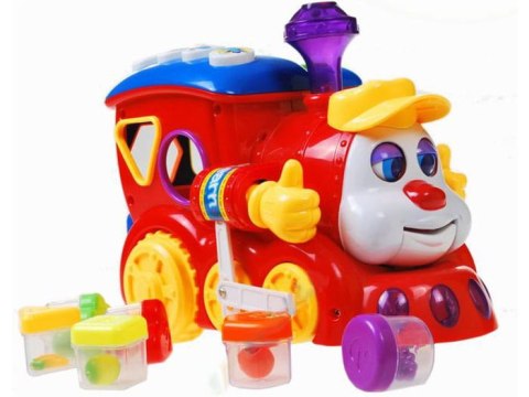 Interaktywna Lokomotywa + kolorowe klocki SORTER