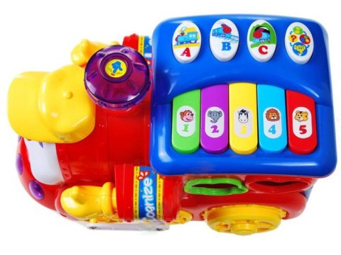 Interaktywna Lokomotywa + kolorowe klocki SORTER