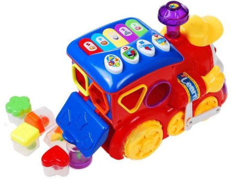 Interaktywna Lokomotywa + kolorowe klocki SORTER