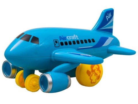 Kolorowy samolot na napęd, swiatło, dźwięk