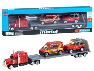 Zestaw STRAŻ POŻARNA Laweta + autka DieCast