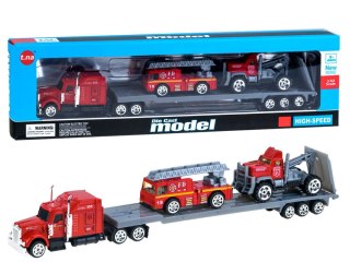 Zestaw STRAŻ POŻARNA Laweta + autka DieCast