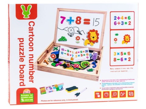 Drewniana TABLICA magnetyczno-kredowa + akcesoria