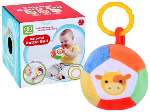 Pluszowa kolorowa PIŁKA Grzechotka zawieszka