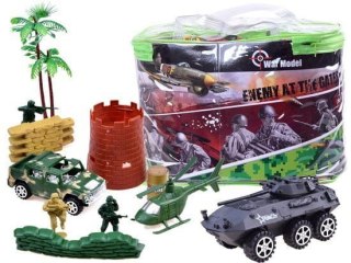 Zestaw MILITARNY WOJSKO żołnierzyki czołgi broń