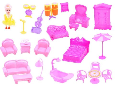 DOM piękna WILLA + lalka + meble + akcesoria