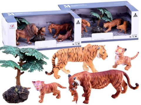 Malowane figurki zwierząt SAFARI Lew Tygrys Lampart