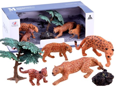 Malowane figurki zwierząt SAFARI Lew Tygrys Lampart
