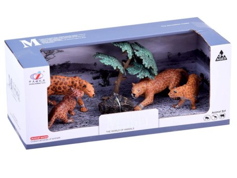 Malowane figurki zwierząt SAFARI Lew Tygrys Lampart