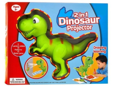 Dinozaur T-rex RZUTNIK PROJEKTOR + flamastry