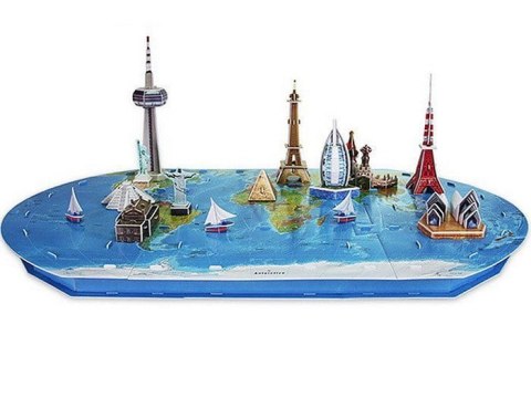 Ziemia mapa świata - puzzle 3D