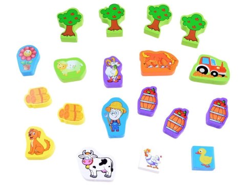 Kolorowe Klocki drewniane sorter farma