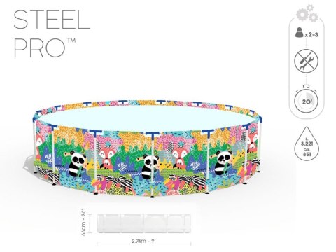 Kolorowy basen stelażowy 274x66cm Bestway 5612F