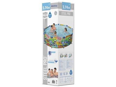 Kolorowy basen stelażowy 274x66cm Bestway 5612F