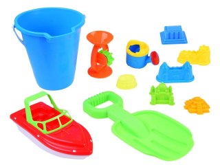 Zestaw do piasku 11-elementowy wiaderko, foremki, łopatka