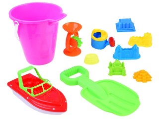 Zestaw do piasku 11-elementowy wiaderko, foremki, łopatka