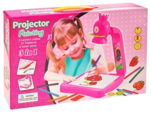 Tablica Rzutnik różowy Projektor z koroną + pisaki