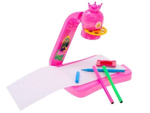 Tablica Rzutnik różowy Projektor z koroną + pisaki