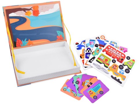 Układanka magnetyczna, puzzle POJAZDY