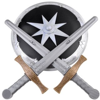 2x Miecz i tarcza ochronna, zestaw dla rycerza