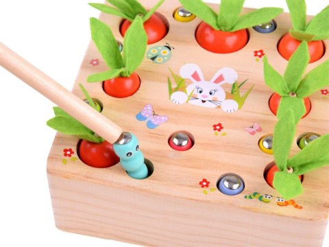 Gra drewniana zręcznościowa MARCHEWKI I ROBACZKI