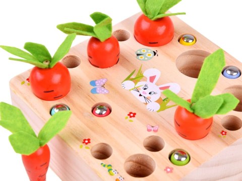 Gra drewniana zręcznościowa MARCHEWKI I ROBACZKI