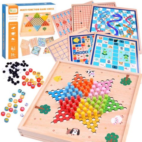 Gra planszowa GRY 8w1 drewniany zestaw