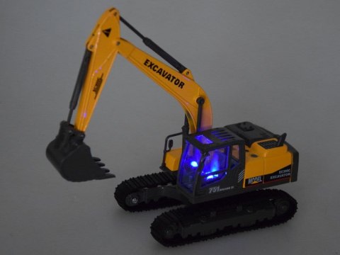 Metalowa KOPARKA - gąsienice, światło, dźwięk