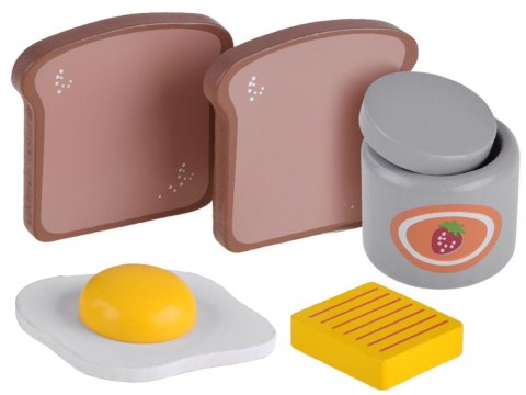 Drewniany TOSTER małe AGD + tost, jajko, dżem