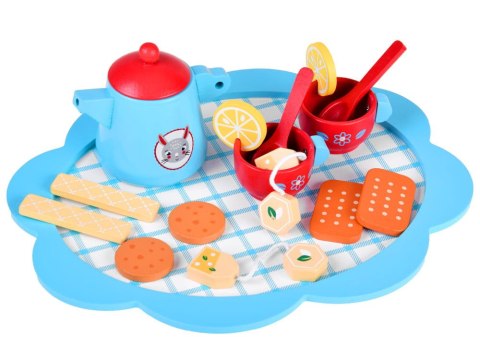 Drewniany zestaw FILIŻANKI ciastka