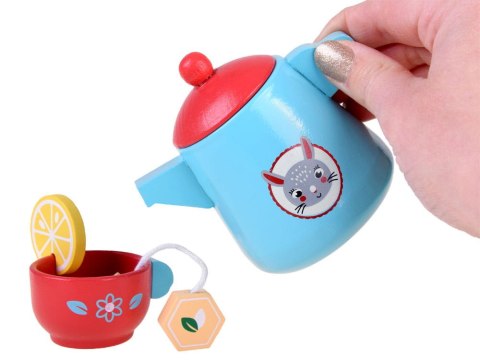 Drewniany zestaw FILIŻANKI ciastka