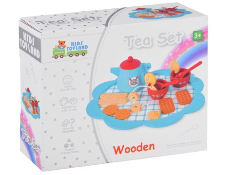 Drewniany zestaw FILIŻANKI ciastka