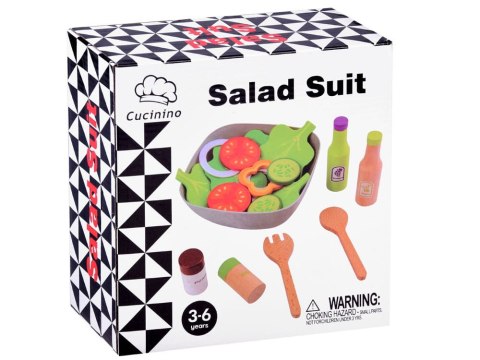 Drewniane warzywa - miska sałatki - małe agd