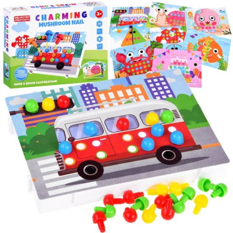 Układanka MOZAIKA kolorowe guziki pinezki