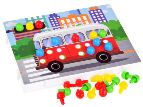 Układanka MOZAIKA kolorowe guziki pinezki