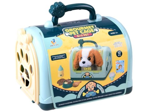 Interaktywny PIESEK PIES + karma + transporter