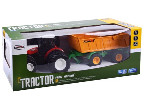 Sterowany TRAKTOR RC pilot gumowe koła + przyczepa