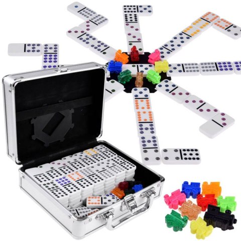 DOMINO gra Mexican Train metalowy kuferek