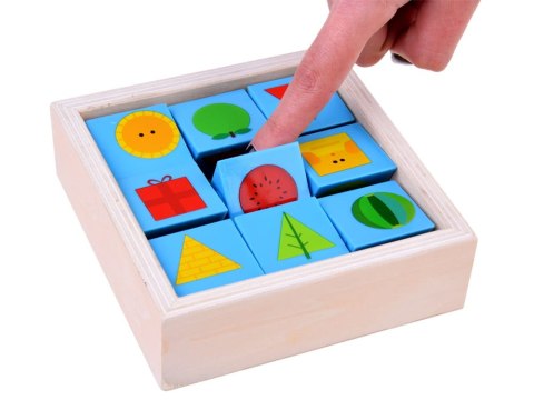 Edukacyjne KLOCKI drewniane OBRAZKI KOLORY