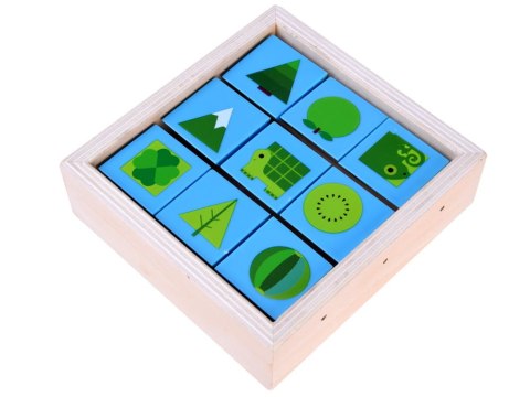 Edukacyjne KLOCKI drewniane OBRAZKI KOLORY