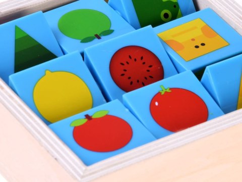 Edukacyjne KLOCKI drewniane OBRAZKI KOLORY