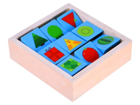 Edukacyjne KLOCKI drewniane OBRAZKI KOLORY