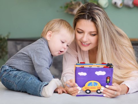 Miękka KSIĄŻECZKA harmonijka sensoryczna kontrast