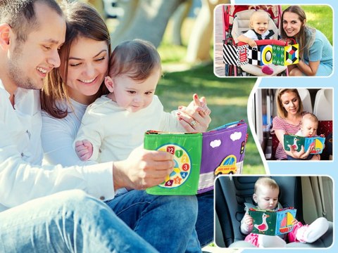 Miękka KSIĄŻECZKA harmonijka sensoryczna kontrast