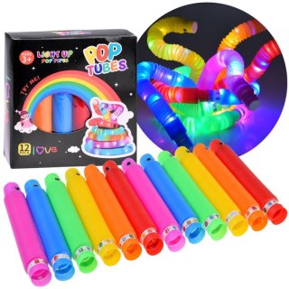 POP TUBE rurki sensoryczne świecące LED 12szt