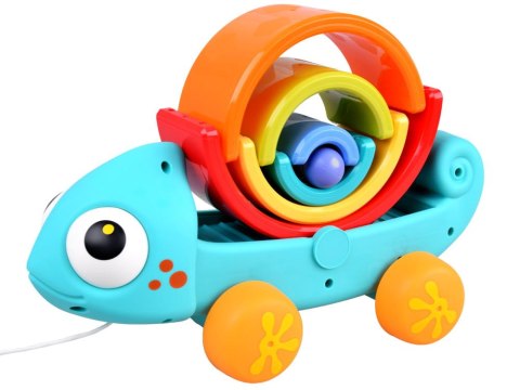 Tęczowy KAMELEON układanka montessori 18m+