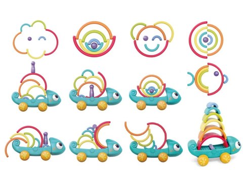 Tęczowy KAMELEON układanka montessori 18m+