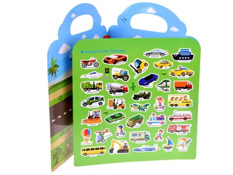 ALBUM KSIĄŻECZKA z naklejkami pojazdy droga